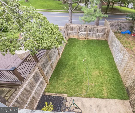 a view of an outdoor space with a swimming pool