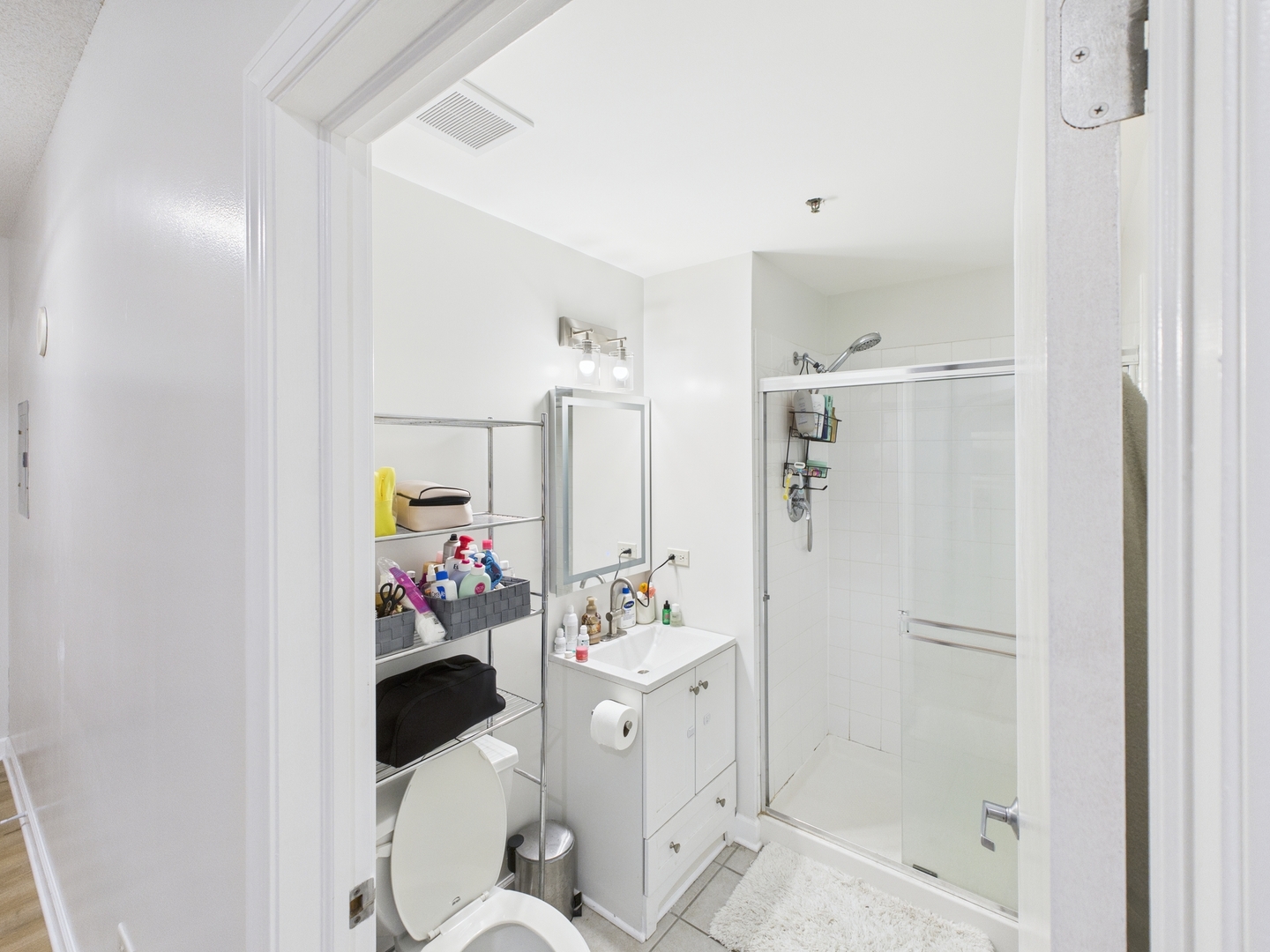 1529 South State Street, Unit 8B Chicago, IL 60605 - Photo 23 of 31 a bathroom with a sink mirror and shower