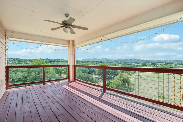 a view of a city from a balcony