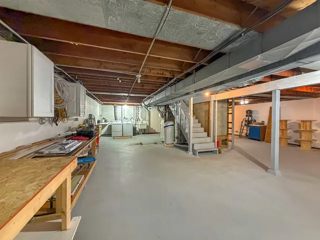 a view of a patio with swimming pool