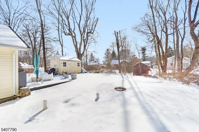 a view of a snow with a covered with snow