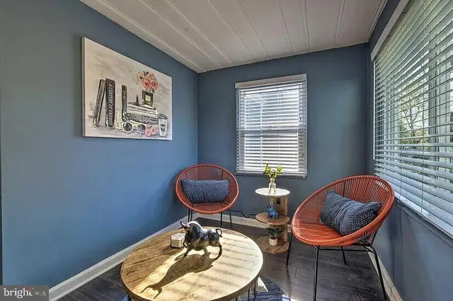 a room with furniture and windows