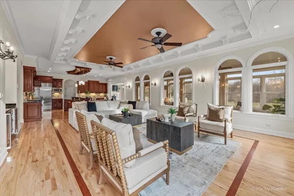 a living room with furniture