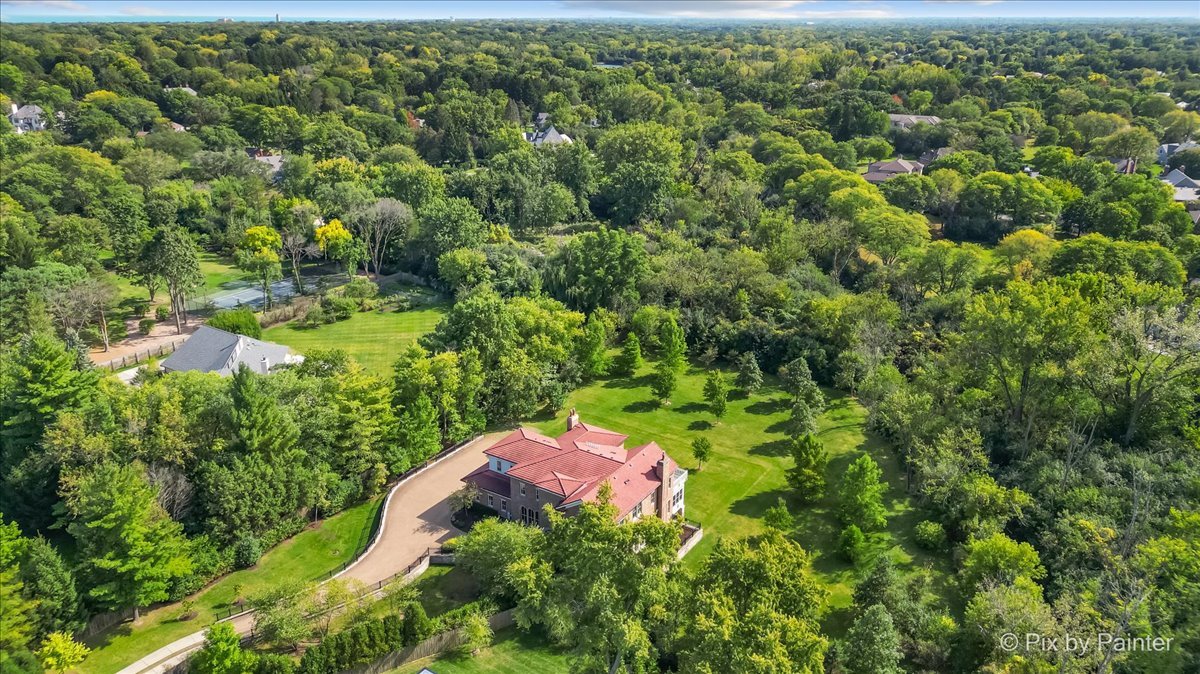 27 West Onwentsia Road Lake Forest, IL 60045 - Photo 58 of 73 a view of a lush green forest with lawn chairs