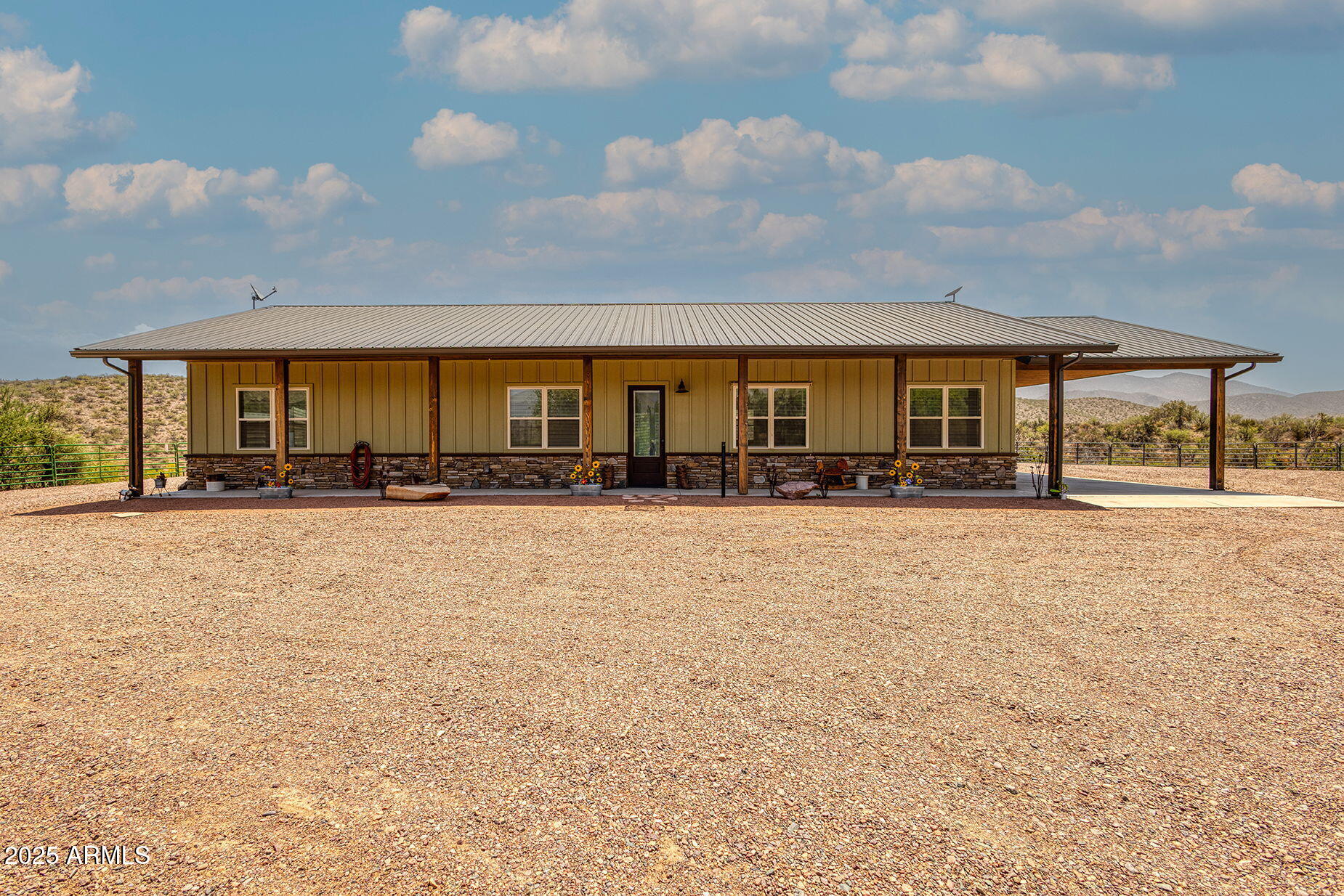 a front view of building with yard