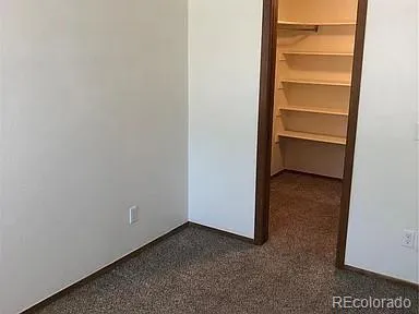 a view of an empty walk in closet