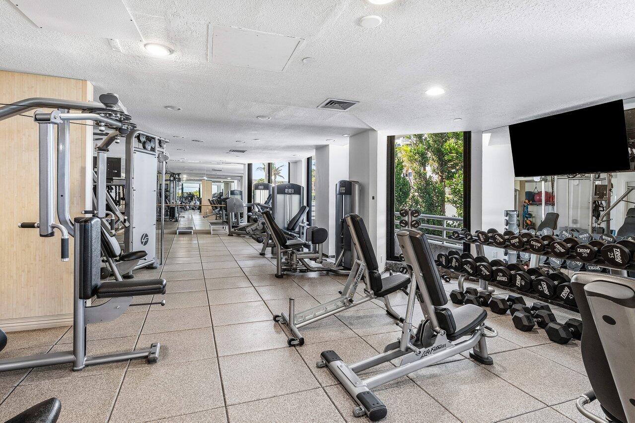1500 South Ocean Boulevard, Unit 303/304 Boca Raton, FL 33432 - Photo 41 of 49 a view of a room with gym equipment