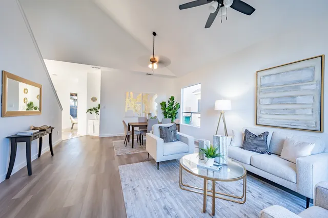 a living room with furniture