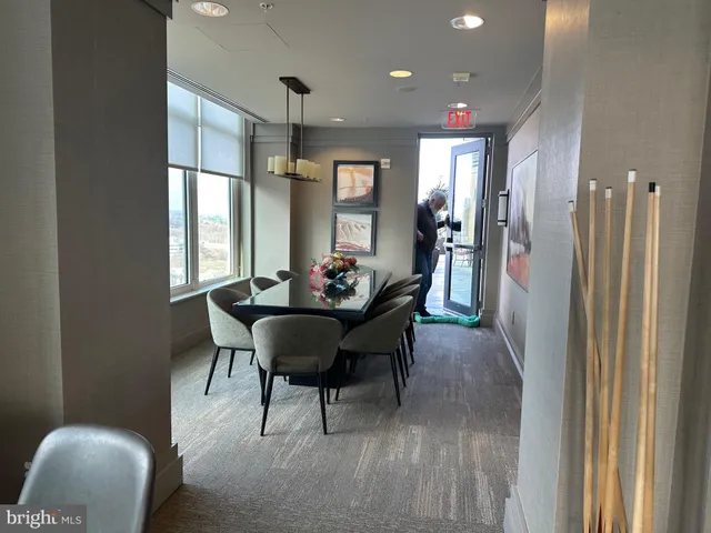 a view of a terrace with furniture