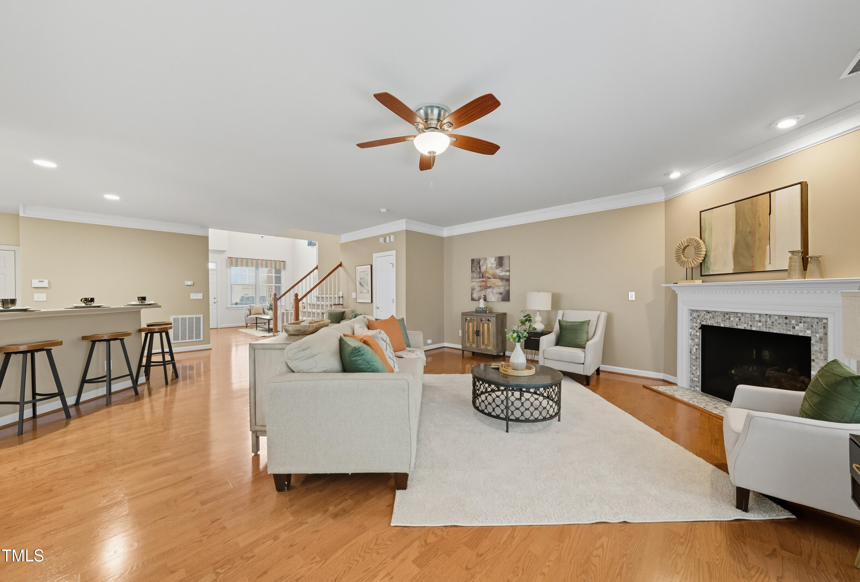 5210 Rio Grande Drive Raleigh, NC 27616 - Photo 20 of 45 a living room with furniture and a fireplace