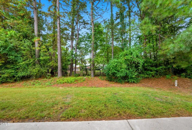 a backyard of a house with lots of green space