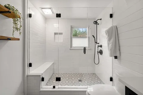 a bathroom with a shower
