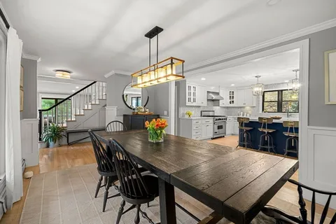 a view of a dining room and livingroom