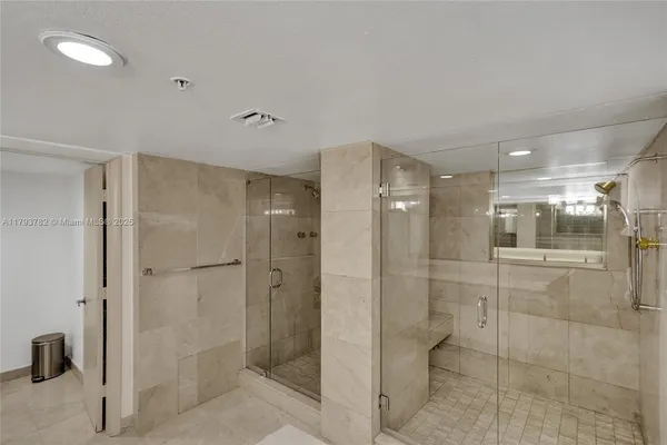 an aerial view of an buildings and street