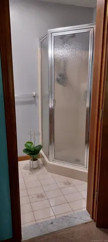 a view of wooden door