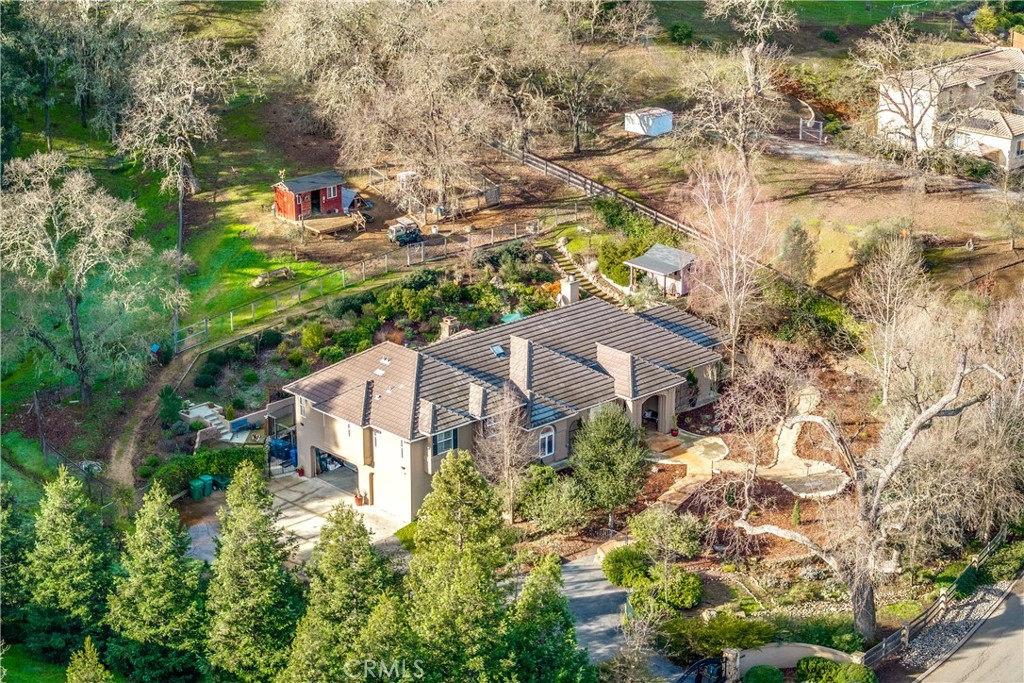 6400 San Gabriel Road Atascadero, CA 93422 - Photo 45 of 50 a aerial view of a house with a yard and large trees