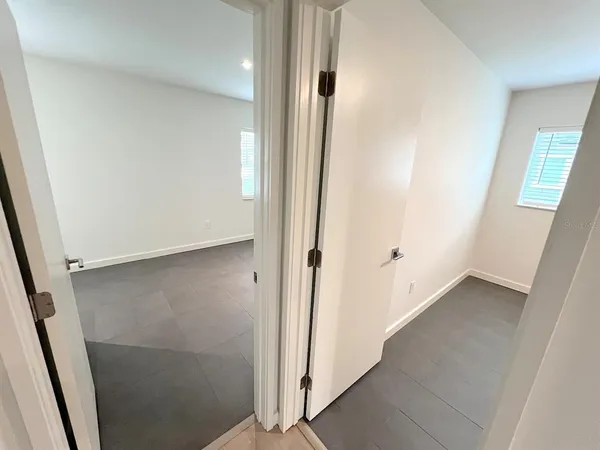 an empty room with a window