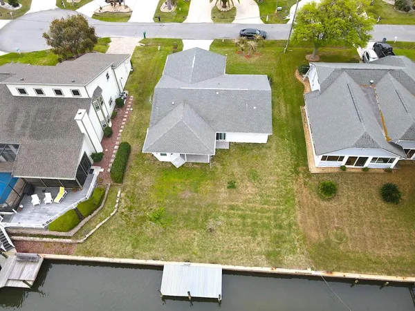 a view of a lake with houses