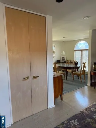 a living room with baby toys