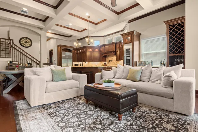 a living room with furniture