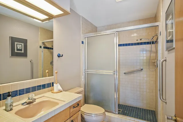 a bed room with a bed and furniture