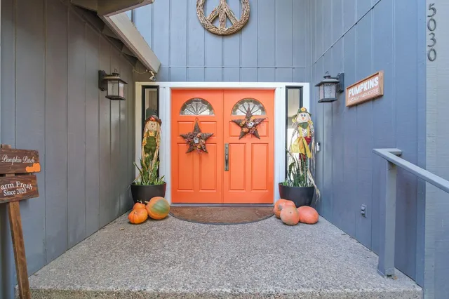 a view of gallery with wooden floor