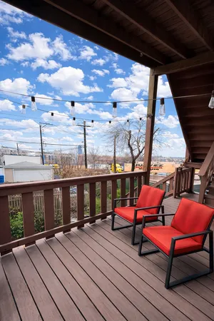 a outdoor view with a sitting space