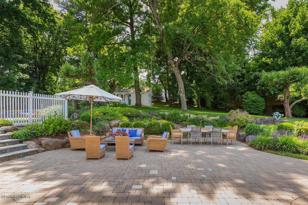 14 Dingletown Road Greenwich, CT 06830 - Photo 48 of 56 a view of a patio with chairs and plants