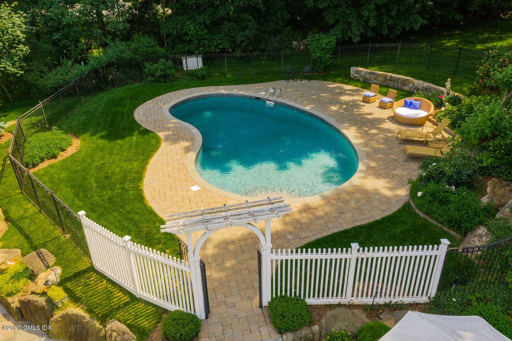 14 Dingletown Road Greenwich, CT 06830 - Photo 54 of 56 a view of a wooden deck and garden