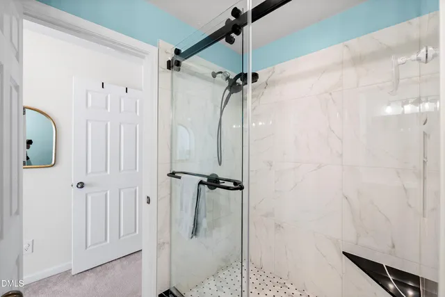 a bathroom with a shower