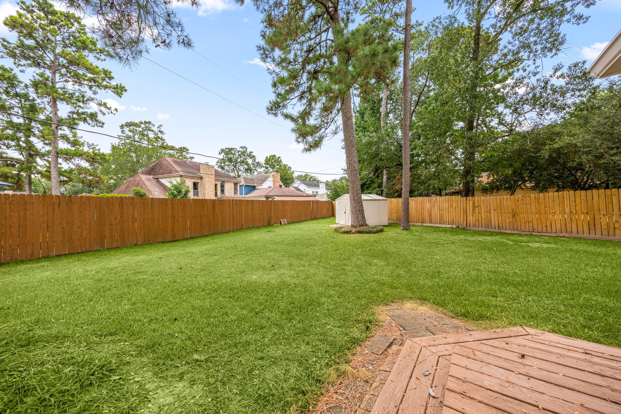 5527 Alamosa Lane Spring, TX 77379 - Photo 28 of 40 a view of backyard with green space