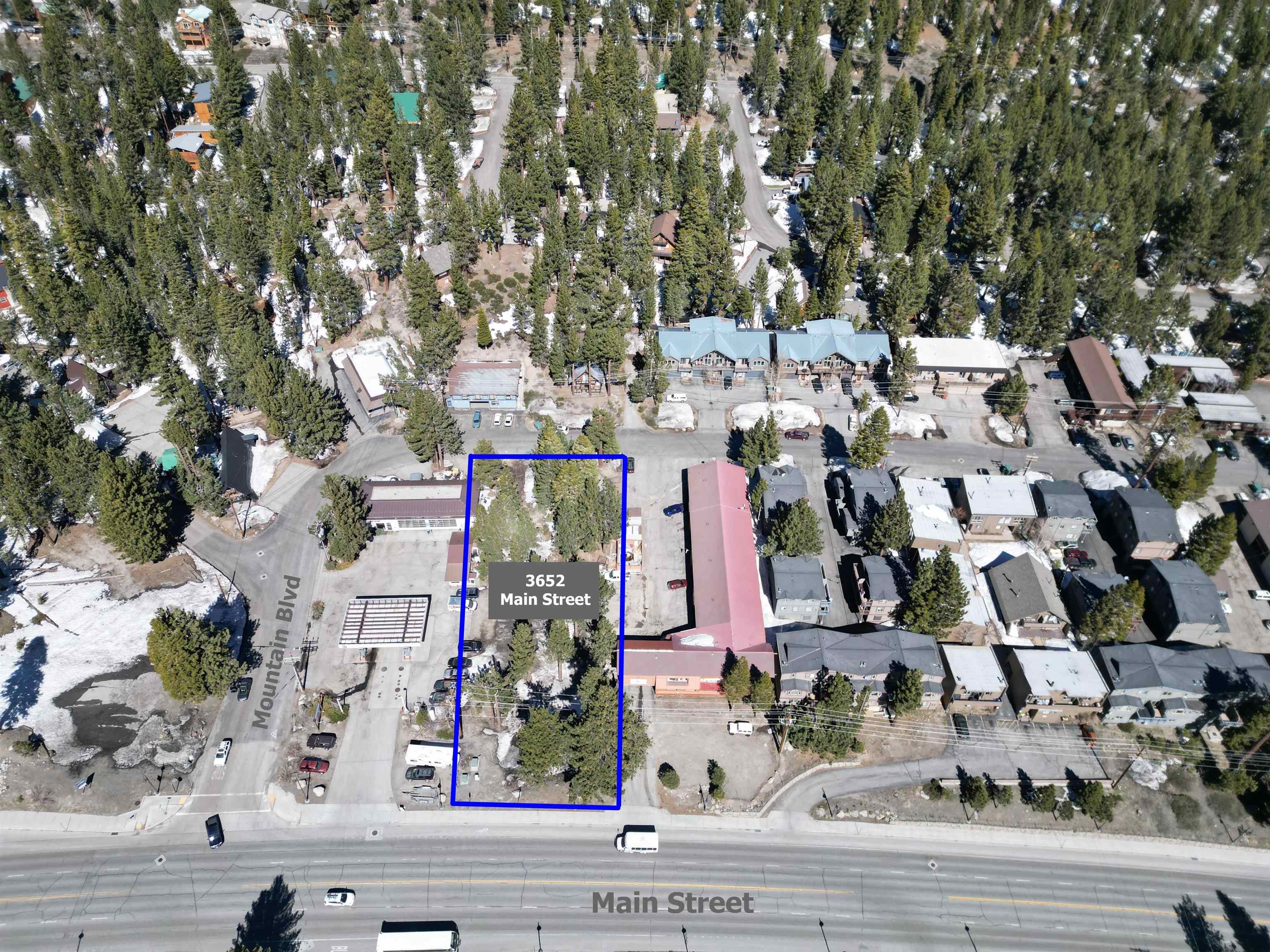 3652 Main Street Mammoth Lakes, CA 93546 - Photo 11 of 12 View of property location featuring property parcel outlined