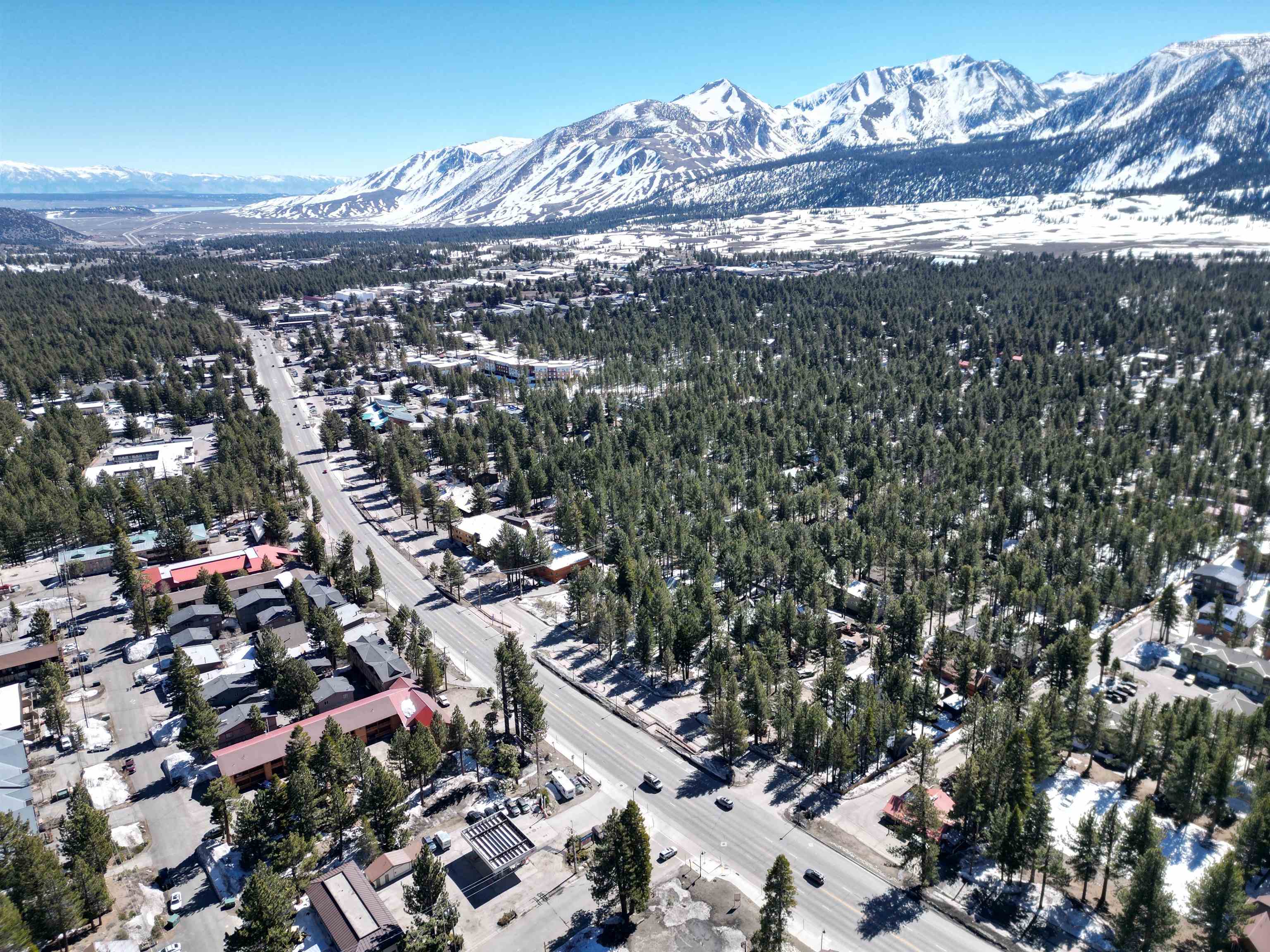 3652 Main Street Mammoth Lakes, CA 93546 - Photo 12 of 12 Bird's eye view of mountains and a heavily wooded area