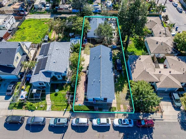 an aerial view of multiple house