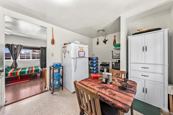 a room with furniture and a table