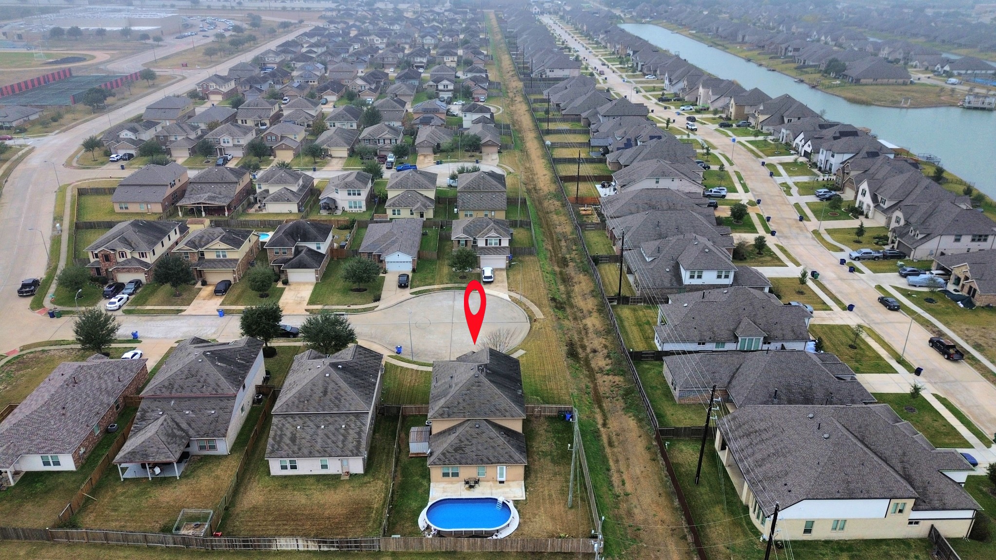 1 Desert Spring Lane Manvel, TX 77578 - Photo 42 of 45 an aerial view of waterside residential houses