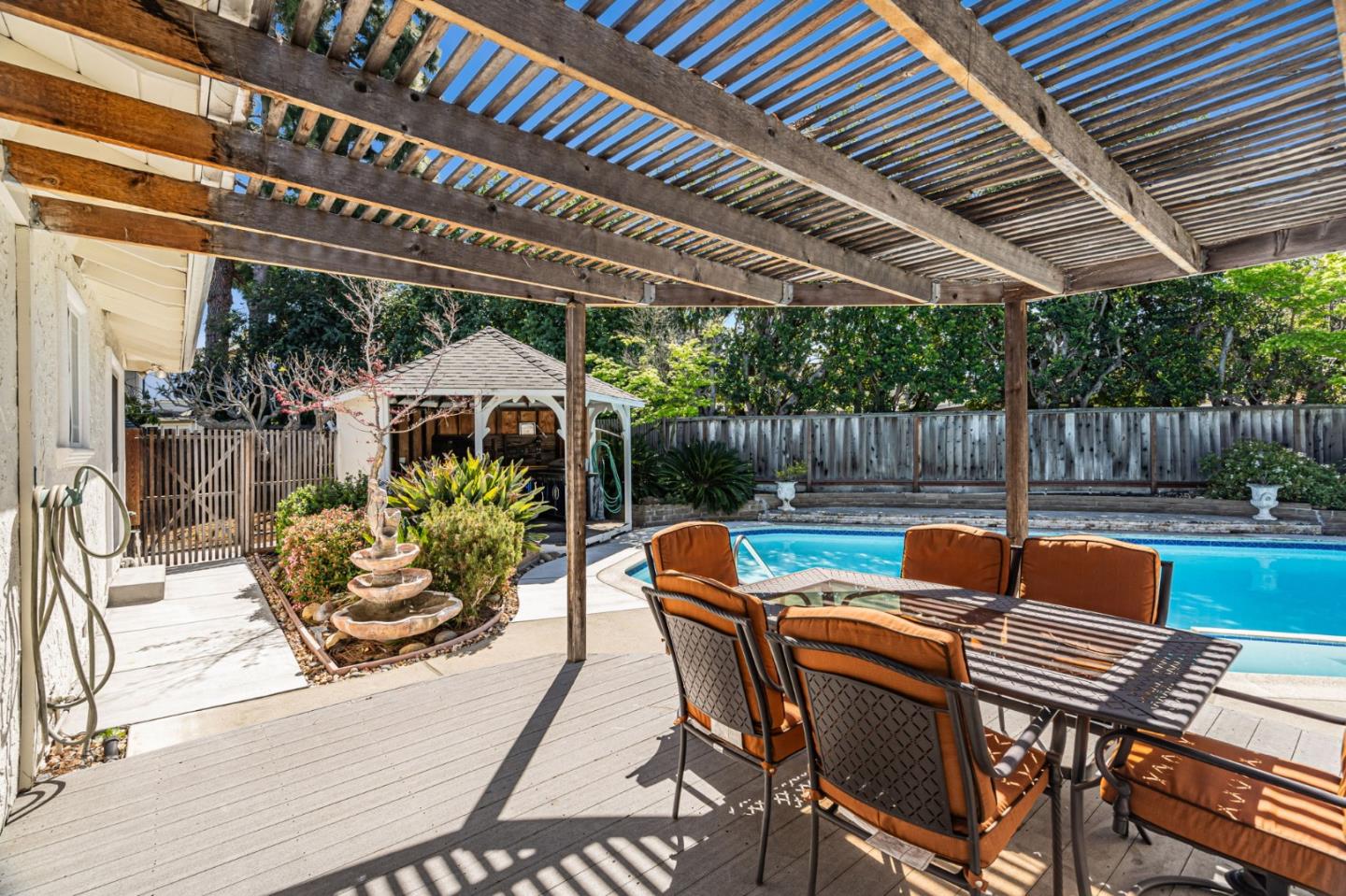 2696 Birchtree Lane Santa Clara, CA 95051 - Photo 42 of 56 a patio with patio outdoor seating and yard