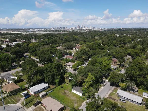 an aerial view of a city