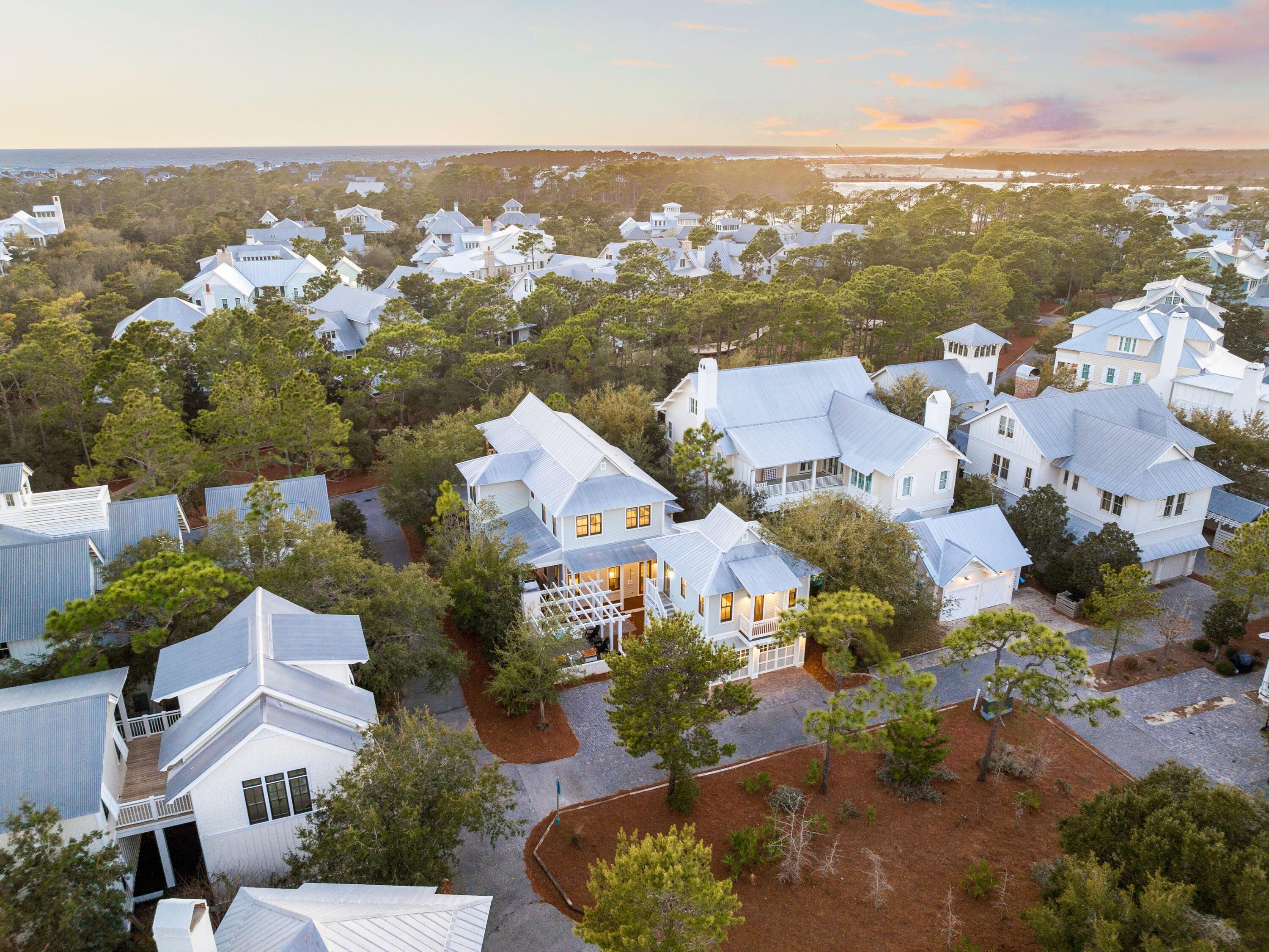 an aerial view of multiple house