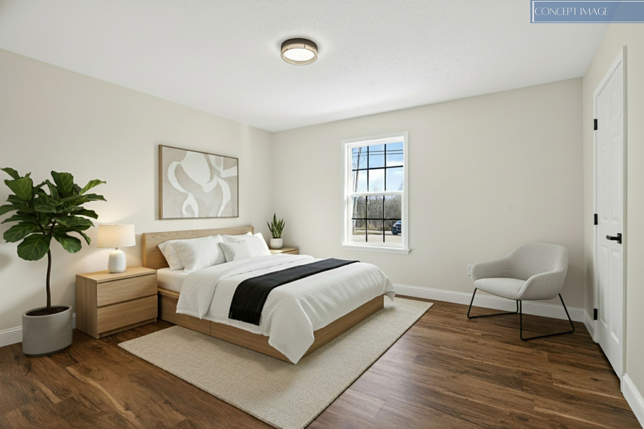 498 Low Gap Road Sparta, TN 38583 - Photo 31 of 38 a bedroom with a large bed a potted plant and a window