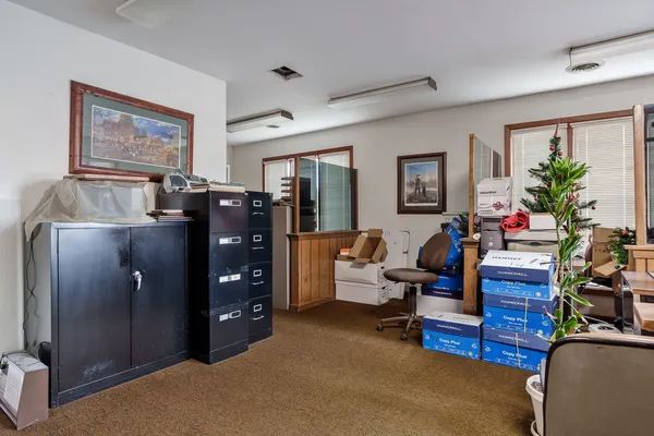 a living room with furniture