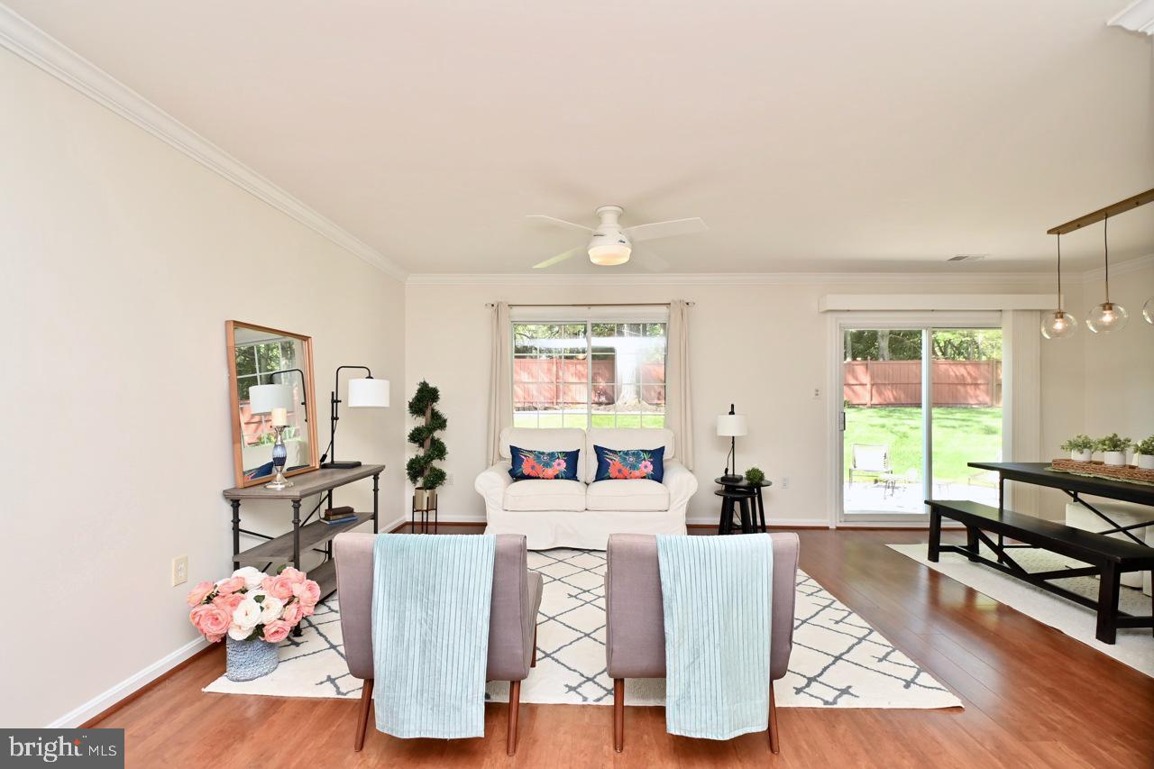 Open living/dining room with lots of light
