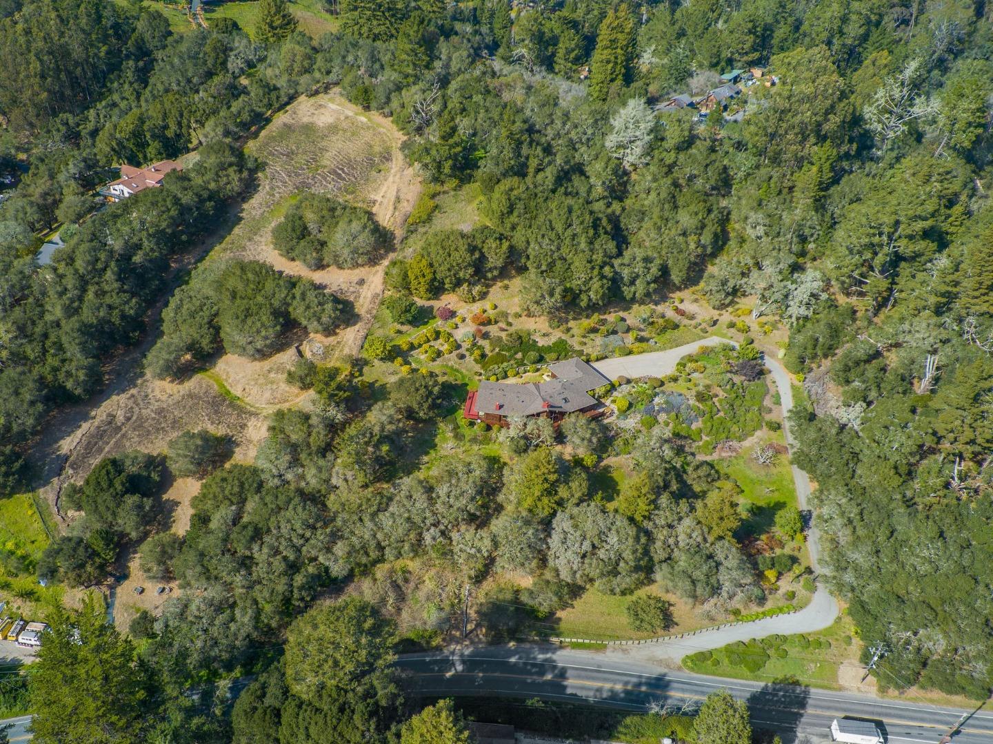 5310 Freedom Boulevard Aptos, CA 95003 - Photo 91 of 100 a aerial view of residential house with green space and trees all around