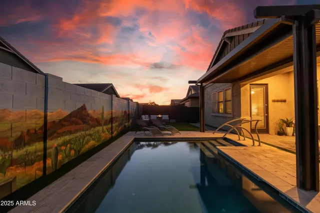 a view of balcony with furniture