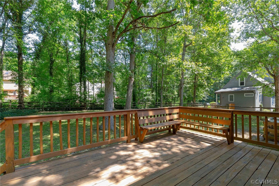 13904 2 Notch Road Midlothian, VA 23112 - Photo 44 of 48 a view of deck with wooden floor and outdoor seating