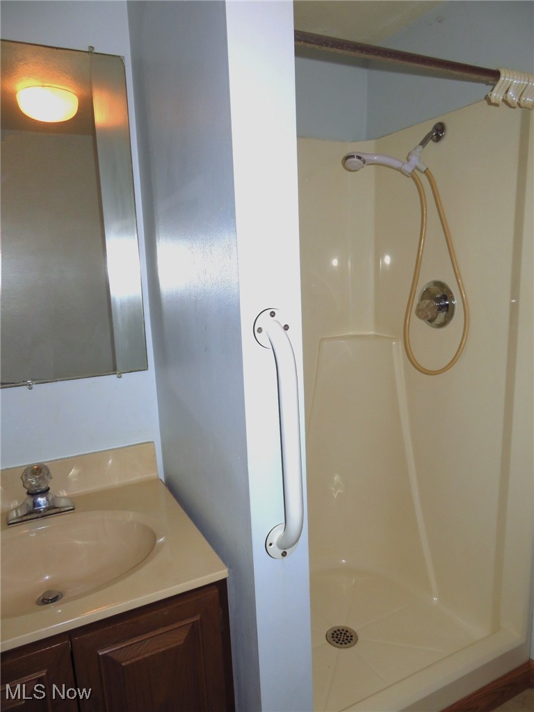 38505 Sugar Ridge Road North Ridgeville, OH 44039 - Photo 37 of 44 The full bath in the lower level has a step-in shower and single sink vanity