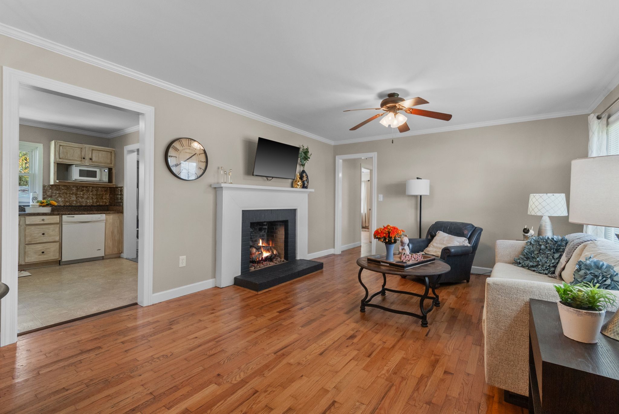 415 South Ingram Street Pulaski, TN 38478 - Photo 7 of 33 a living room with furniture and a fireplace