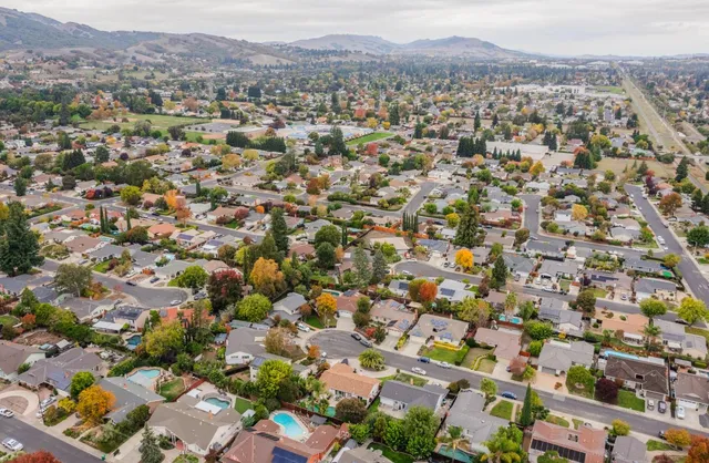 an aerial view of a city