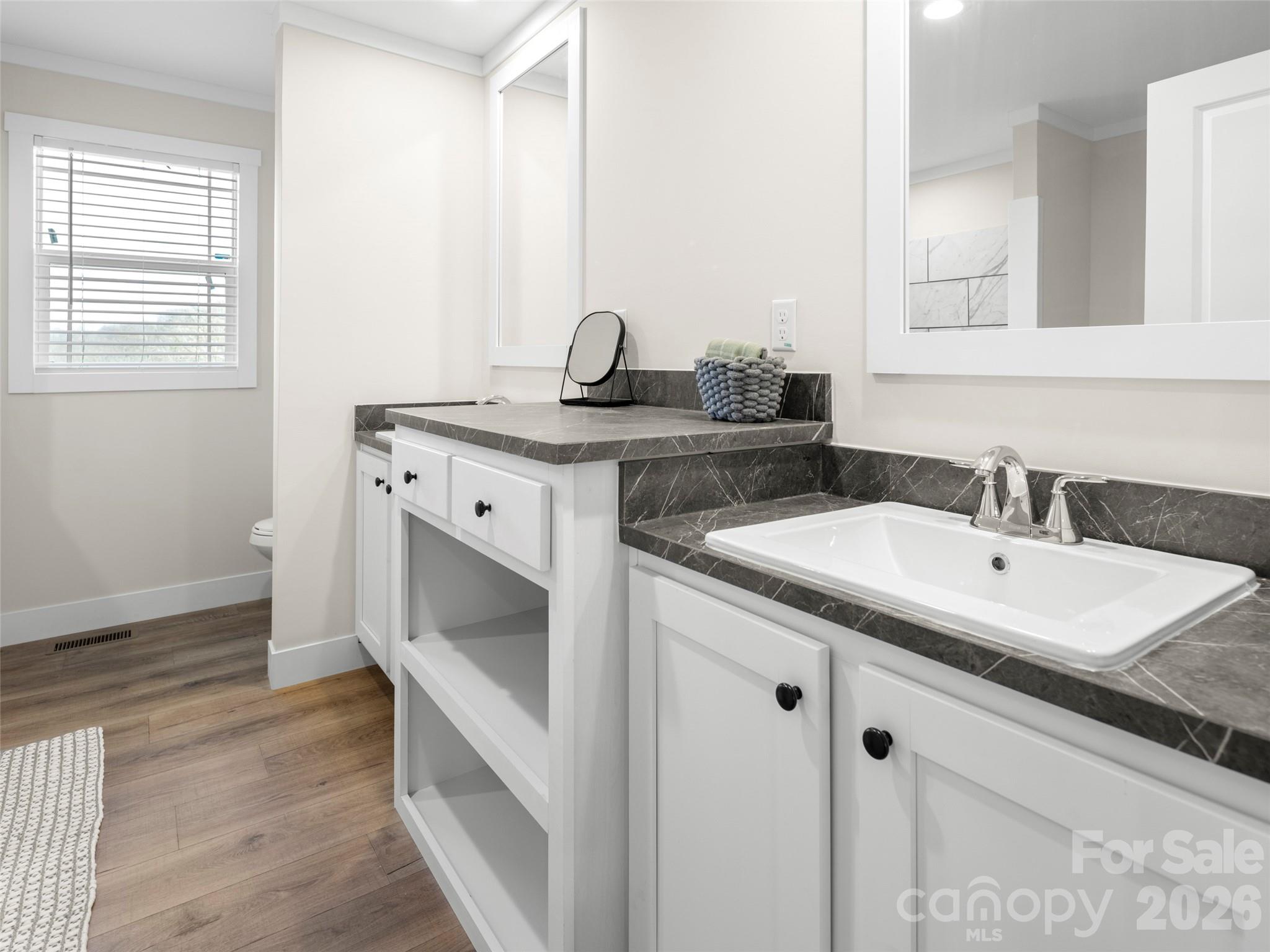 512 Hutch Mountain Road Fletcher, NC 28732 - Photo 17 of 23 a bathroom with a sink and a mirror