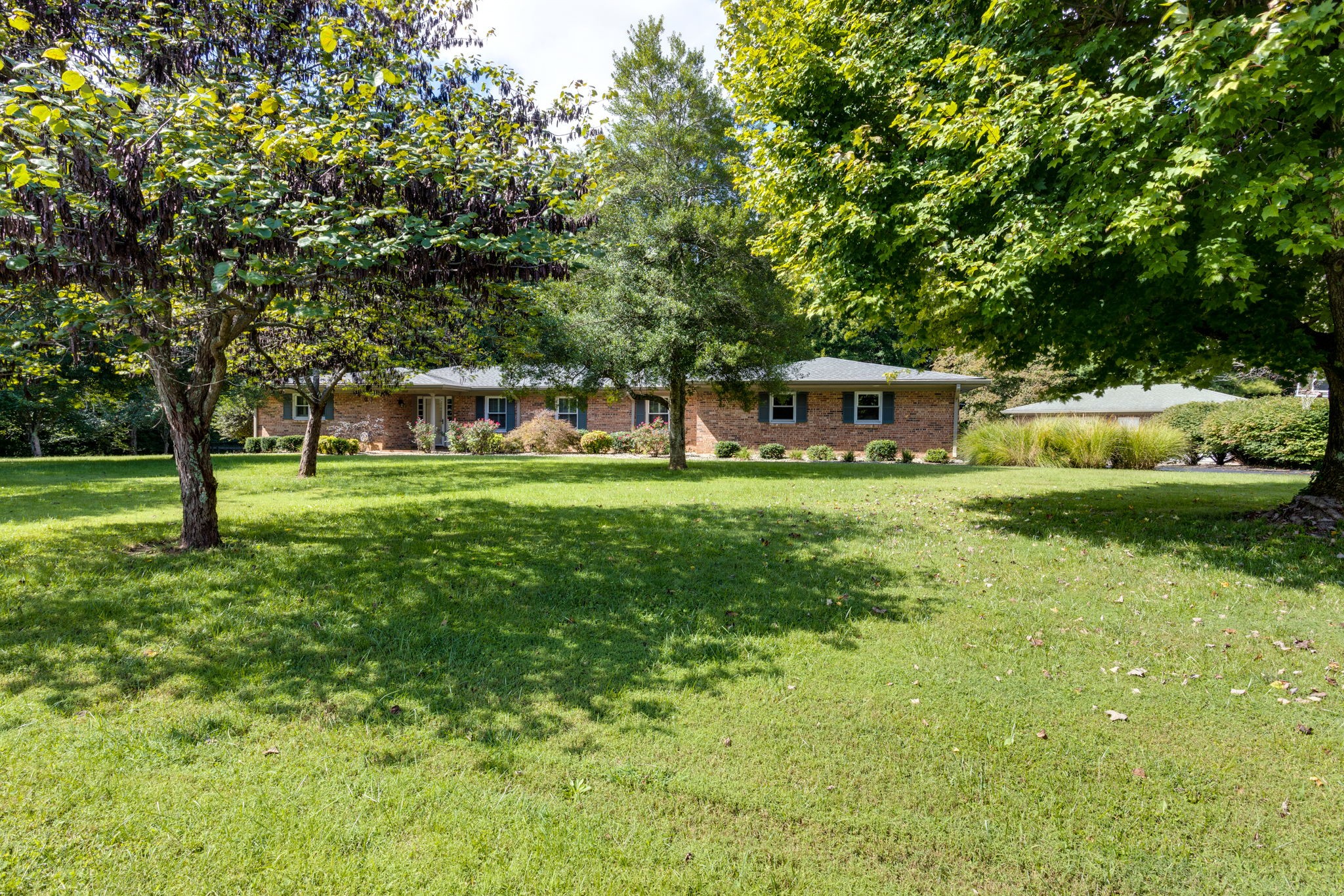 a view of house with a big yard